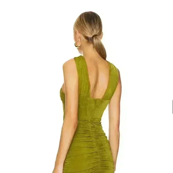 NWT Revolve x Superdown Ashlyn Corset Runched Dress Matcha Green Womens Small - Picture 2 of 11